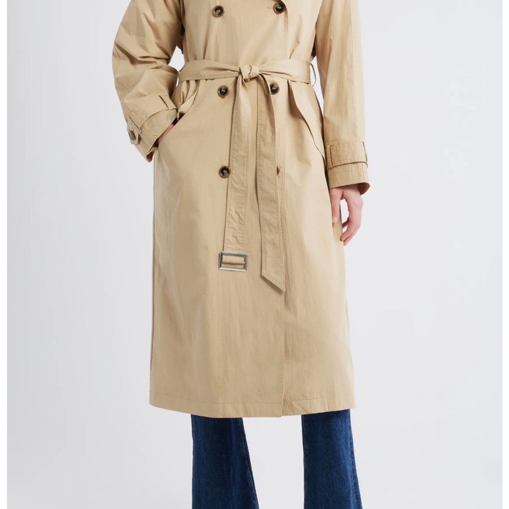 NWT Bernardo Tan Trench Coat xs crsip khaki color - Picture 2 of 10